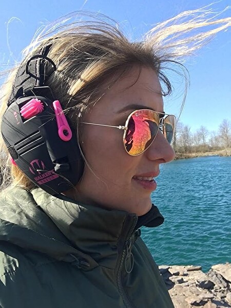 Walkers Razor Slim Siyah Pembe Koruyucu Kulaklık