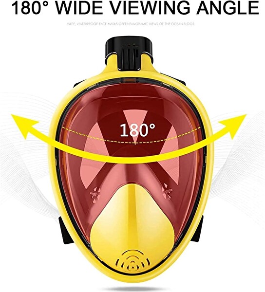 Bermuda Full Face S/M Beden Turkuaz-Siyah Tam Yüz Maskesi