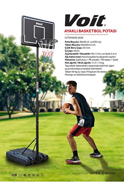 Voit 002E Yükseklik Ayarlı Taşınabilir Ayaklı Basketbol Potası