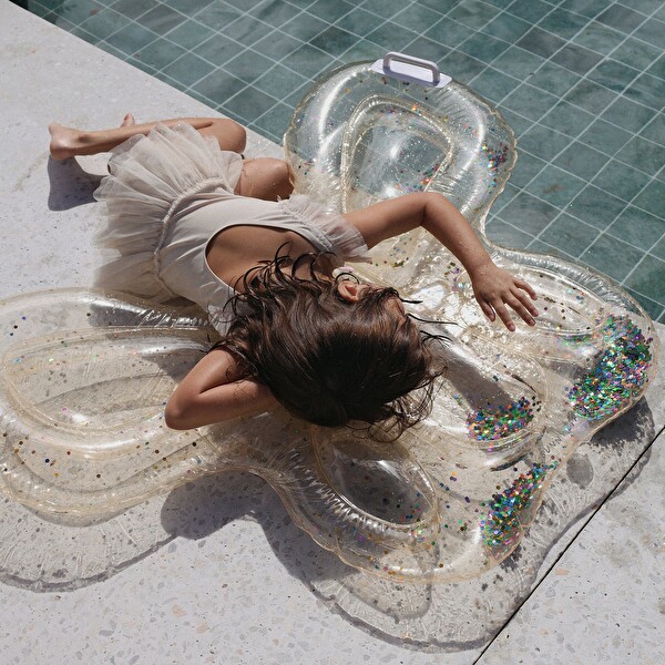 Sunnylife Cotton Candy Şeffaf Simli Çocuk Kelebek Deniz ve Havuz Yatağı