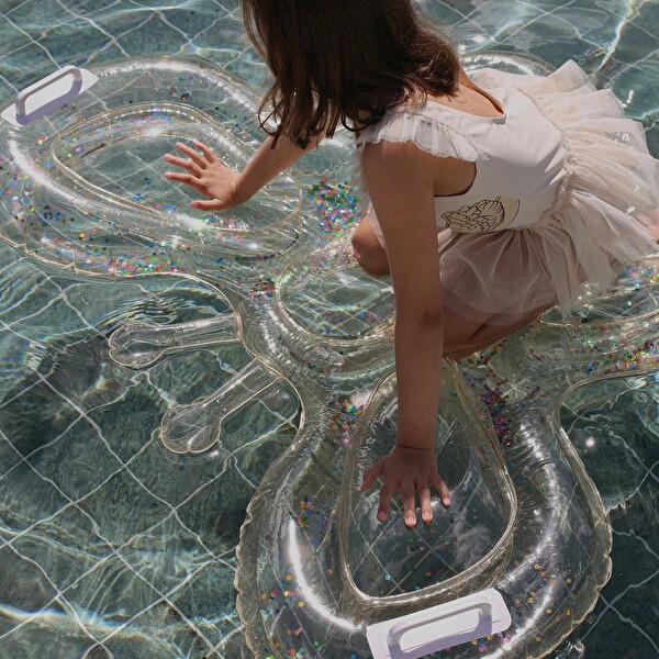 Sunnylife Cotton Candy Şeffaf Simli Çocuk Kelebek Deniz ve Havuz Yatağı