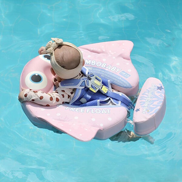 Mambobaby Pembe Vatoz - Emniyetli Gölgelikli Ve Ayak Destekli Bebek Yüzme Simidi