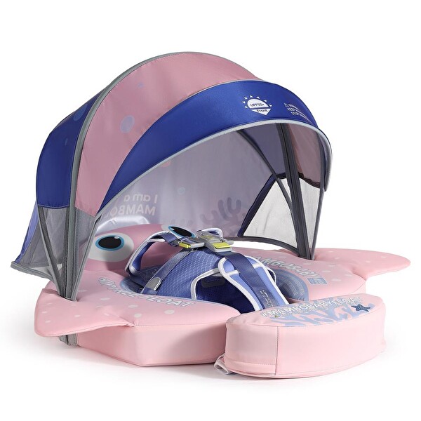 Mambobaby Pembe Vatoz - Emniyetli Gölgelikli Ve Ayak Destekli Bebek Yüzme Simidi