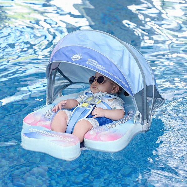 Mambobaby Emniyetli Gölgelikli Ve Ayak Destekli Bebek Yüzme Simidi