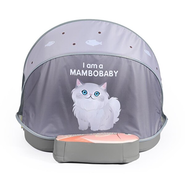 Mambobaby Kedi - Balık Desen Emniyetli Gölgelikli Ve Ayak Destekli Bebek Yüzme Simidi
