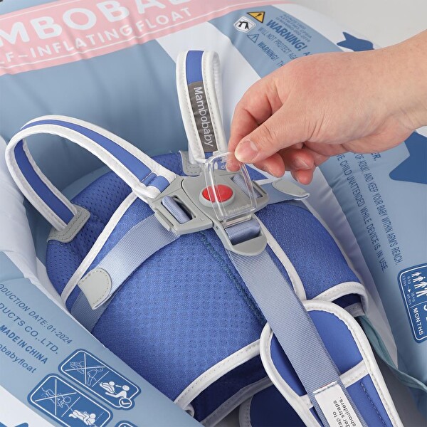 Mambobaby Hot Air Balloon Emniyetli Gölgelikli Ve Ayak Destekli Yüzme Simidi - Mavi