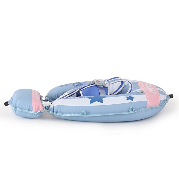 Mambobaby Hot Air Balloon Emniyetli Gölgelikli Ve Ayak Destekli Yüzme Simidi - Mavi