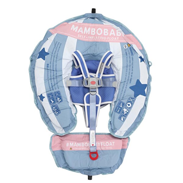 Mambobaby Hot Air Balloon Emniyetli Gölgelikli Ve Ayak Destekli Yüzme Simidi - Mavi