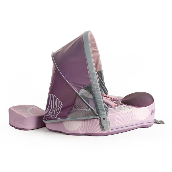 Mambobaby Emniyetli Gölgelikli Ve Ayak Destekli Yüzme Simidi - Purple Seashell