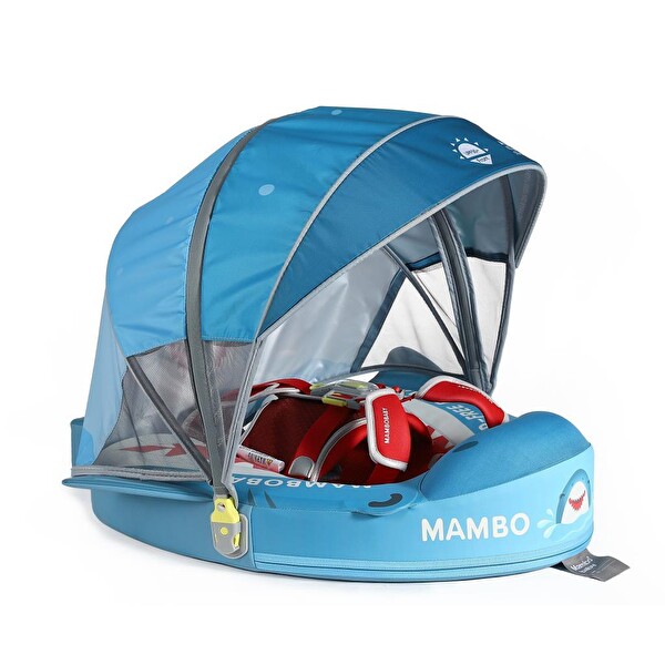 Mambobaby Emniyetli Gölgelikli Ve Ayak Destekli Yüzme Simidi - Köpekbalığı