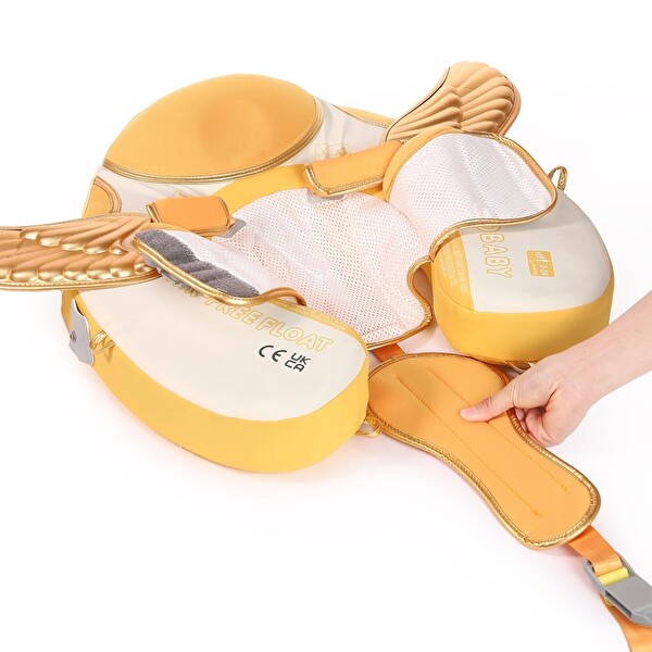 Mambobaby Emniyetli Gölgelikli Ve Ayak Destekli Yüzme Simidi - Gold Angel
