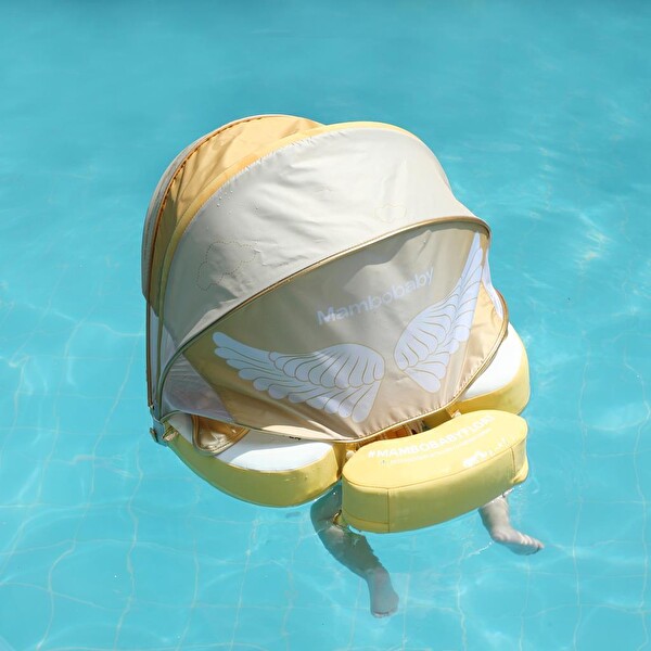 Mambobaby Emniyetli Gölgelikli Ve Ayak Destekli Yüzme Simidi - Gold Angel