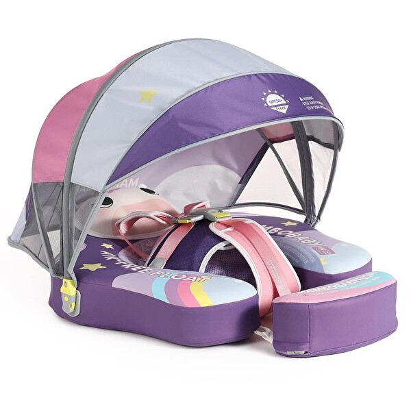 Mambobaby Emniyetli Gölgelikli Ve Ayak Destekli Yüzme Simidi - Unicorn