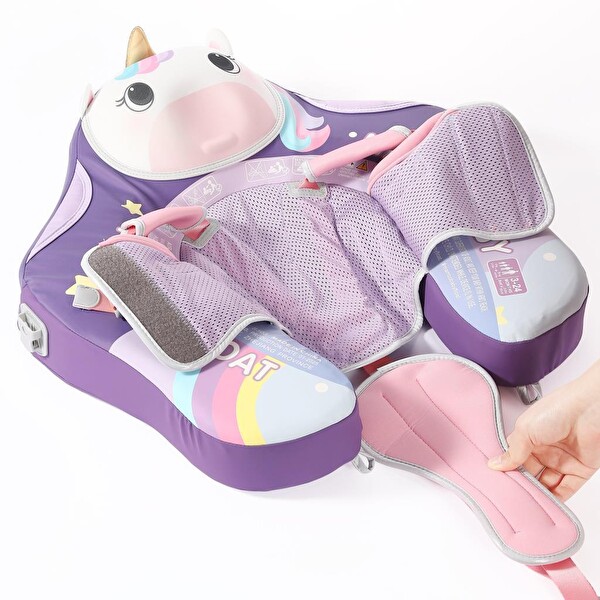 Mambobaby Emniyetli Gölgelikli Ve Ayak Destekli Yüzme Simidi - Unicorn