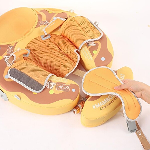 Mambobaby Emniyetli Gölgelikli Ve Ayak Destekli Yüzme Simidi - Çikolatalı Donut