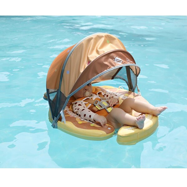 Mambobaby Emniyetli Gölgelikli Ve Ayak Destekli Yüzme Simidi - Çikolatalı Donut