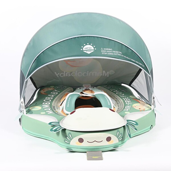 Mambobaby Emniyetli Gölgelikli Ve Ayak Destekli Yüzme Simidi - Axolotl