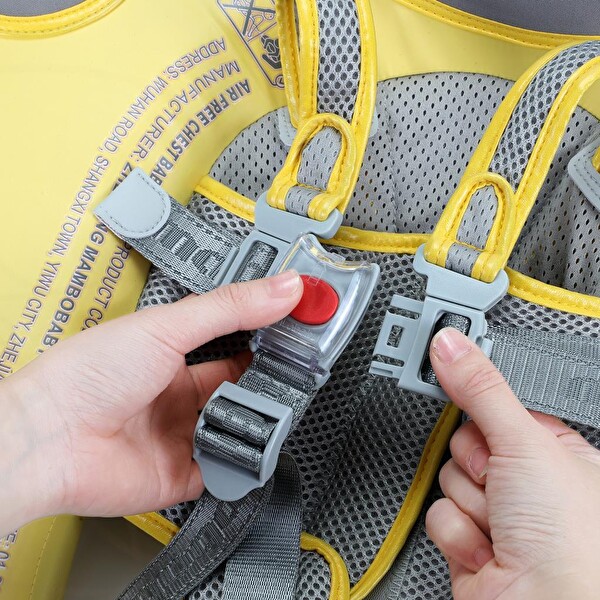 Mambobaby Emniyetli Gölgelikli Ve Ayak Destekli Yüzme Simidi - Sarı Uğur Böceği