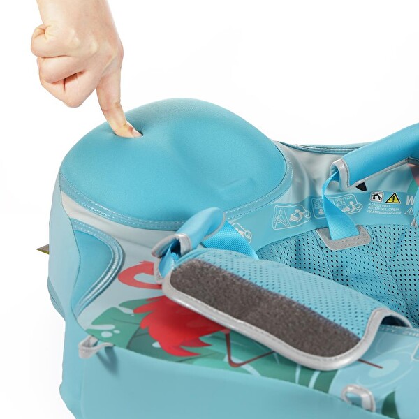 Mambobaby Emniyetli Gölgelikli ve Ayak Destekli Yüzme Simidi- Mavi Flamingo