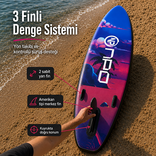NPO Sunset Palm 305x81x15cm Şişme Premium SUP Paddle Board 148kg Kürek Pompa Çanta Koltuklu Full Set