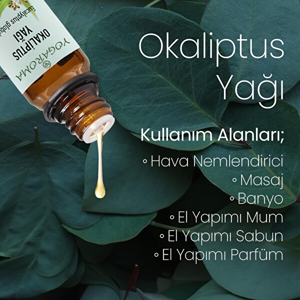 NPO Yogaroma Ferahlatıcı Aromaterapi 10 ML Saf ve Doğal Okaliptus Uçucu Yağ 4 Adet