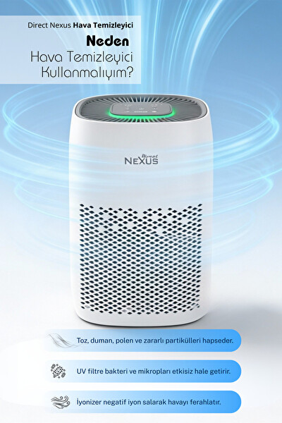 Direct Nexus Air Purifier Hava Temizleyici UV İyonizer 4 Katman Filtre