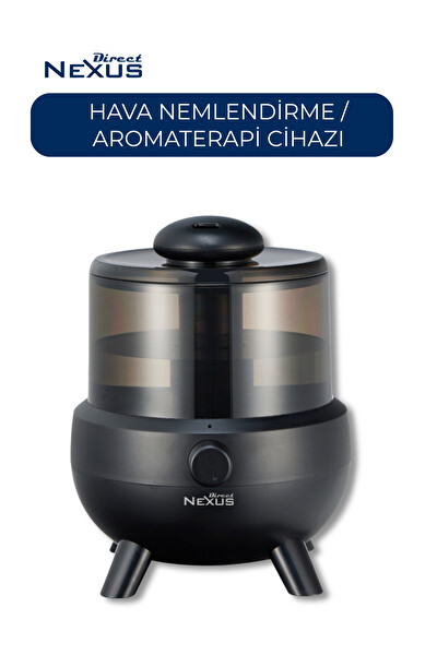Direct Nexus Ultrasonik Buhar Makinesi (Hava Nemlendirici) Aromaterapi Diffüzör - Siyah
