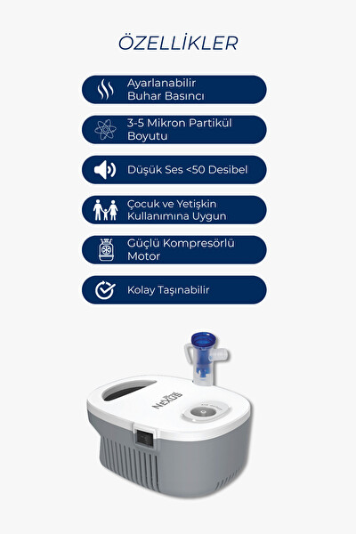 Direct Nexus Çocuklar ve Yetişkinler İçin Kompresörlü Nebülizatör