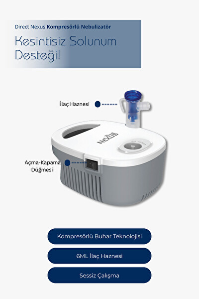 Direct Nexus Çocuklar ve Yetişkinler İçin Kompresörlü Nebülizatör