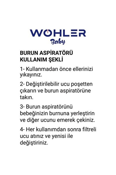 Wohler Burun Aspiratörü Yedek Uçları 10'lu
