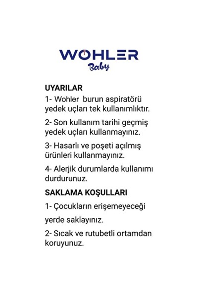 Wohler Burun Aspiratörü Yedek Uçları 10'lu