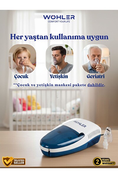 Wohler Kompresörlü Nebülizatör Hava Buhar Makinesi Cihazı