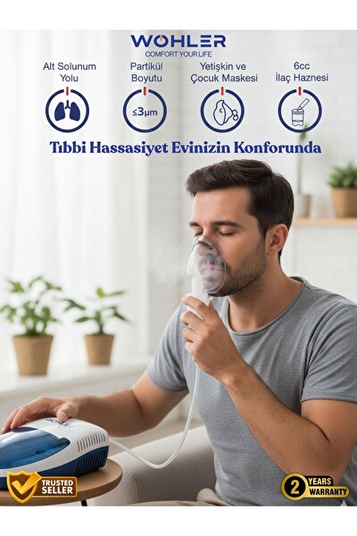 Wohler Kompresörlü Nebülizatör Hava Buhar Makinesi Cihazı