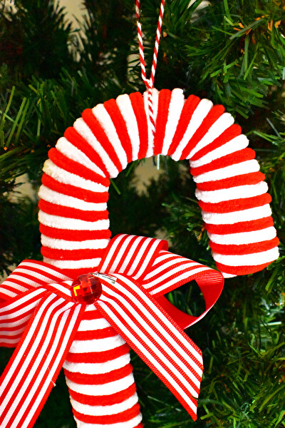 Waldern Premium Collection Luxury Fiyonklu Şeker Kamışı Yılbaşı Süsü 35 CM