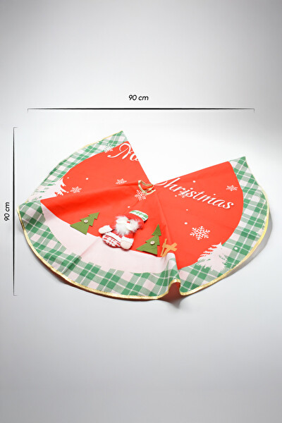 Waldern Premium Lüx Yılbaşı Ağaç Örtüsü 90X90 CM Yeşil-Kırmızı