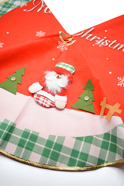 Waldern Premium Lüx Yılbaşı Ağaç Örtüsü 90X90 CM Yeşil-Kırmızı