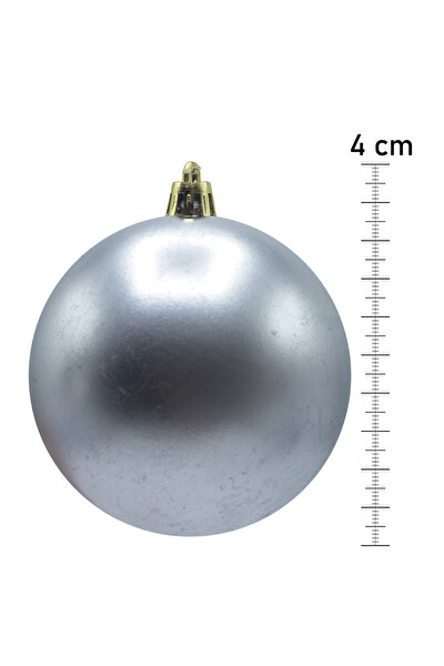 Waldern 12'li Top Yılbaşı Çam Ağacı Süsü Mat Gümüş 4 CM