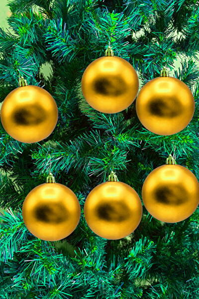 Waldern Yılbaşı Çam Ağacı Süsü Gold Mat 4 CM Cici Top