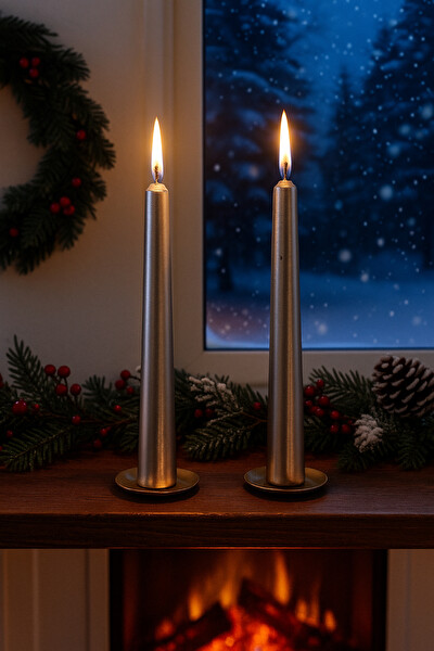 Waldern 4'lü Premium Dekoratif Şamdan Mumu