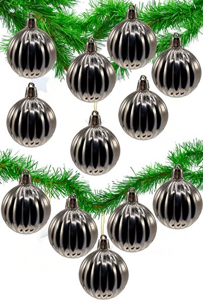 Waldern 5 CM 12'li Cici Top Parlak Yılbaşı Ağaç Süsü Gümüş