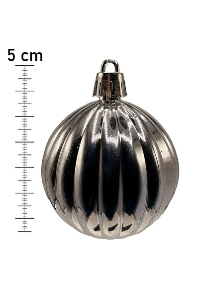 Waldern 5 CM 12'li Cici Top Parlak Yılbaşı Ağaç Süsü Gümüş