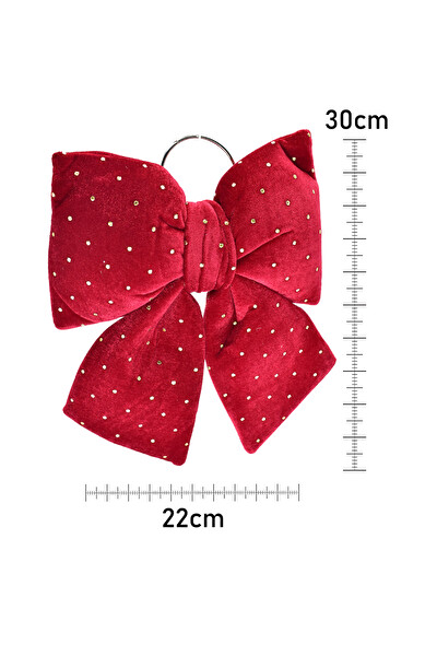 Waldern Kırmızı Yaldızlı Kurdela 22X30 CM Yılbaşı Ağacı Süsü