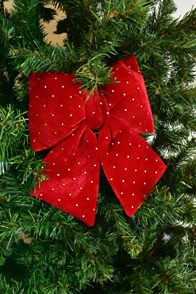 Waldern Kırmızı Yaldızlı Kurdela 27x35 Yılbaşı Ağacı Süsü