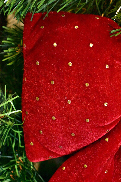 Waldern Kırmızı Yaldızlı Kurdela 27x35 Yılbaşı Ağacı Süsü