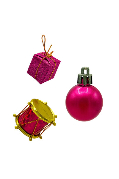 Waldern 13'lü Davul - Top - Hediye Paketi Yılbaşı Çam Ağacı Süsü 3 CM