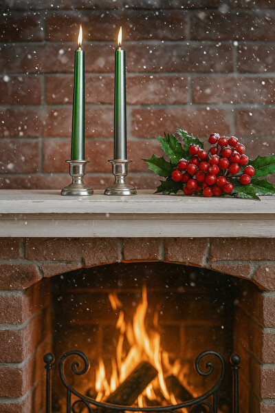 Waldern 4'lü Premium Dekoratif Yılbaşı Şamdan Mumu