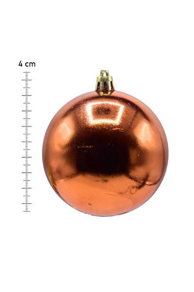 Waldern 6'lı Yılbaşı Çam Ağacı Topu 4 CM Bakır
