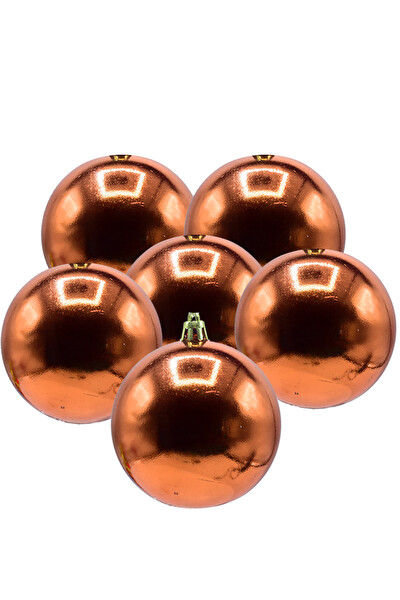 Waldern 6'lı Yılbaşı Çam Ağacı Topu 4 CM Bakır