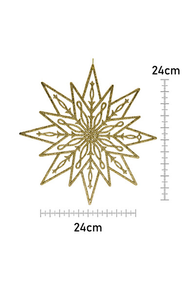 Waldern Premium 2'li Simli Yıldız XXL 24 CM Yılbaşı Süsü