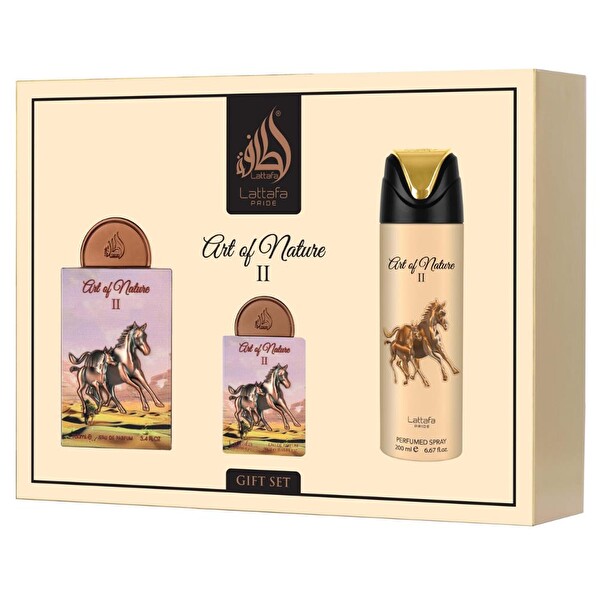 Lattafa Pride Art Nature II EDP 100 ml + EDP 20 ml + 200 ml Body Shower Unisex Parfüm Seti